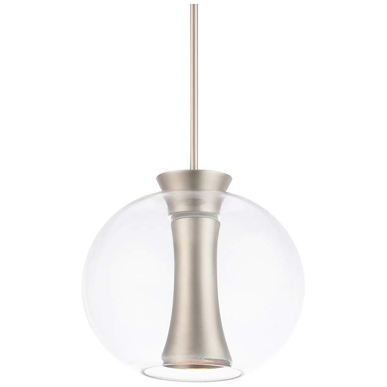 Image 2 Echo 8.5"H x 9.5"W 1-Light Mini Pendant in Brushed Nickel
