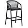 Echo Black Oak Wood and Faux Leather Bar Stool