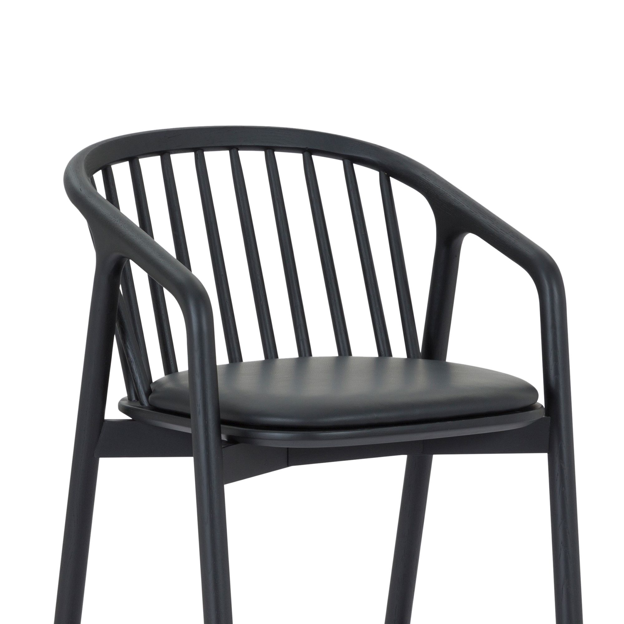 Image 6 Echo Black Oak Wood and Faux Leather Counter Stool more views