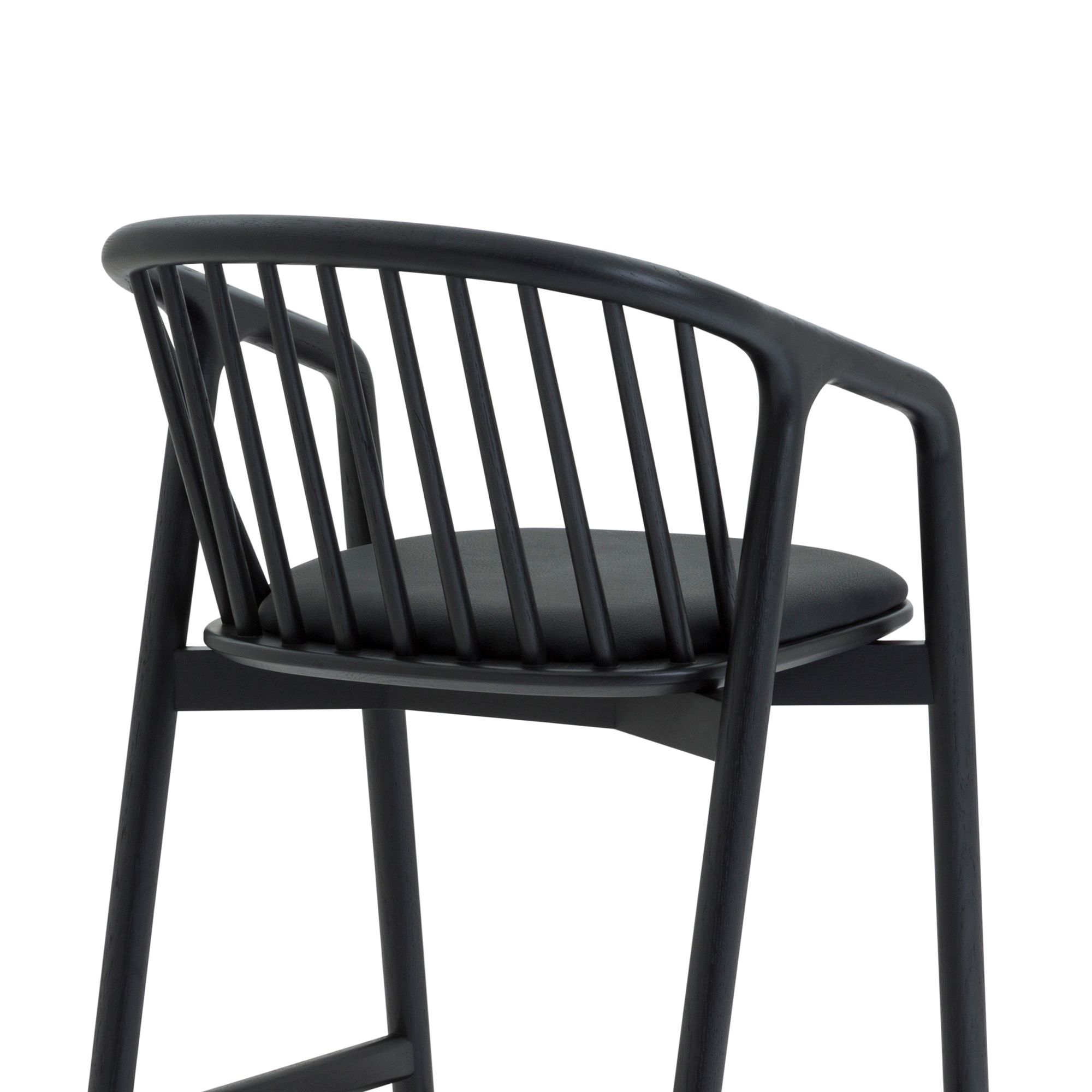 Image 7 Echo Black Oak Wood and Faux Leather Counter Stool more views