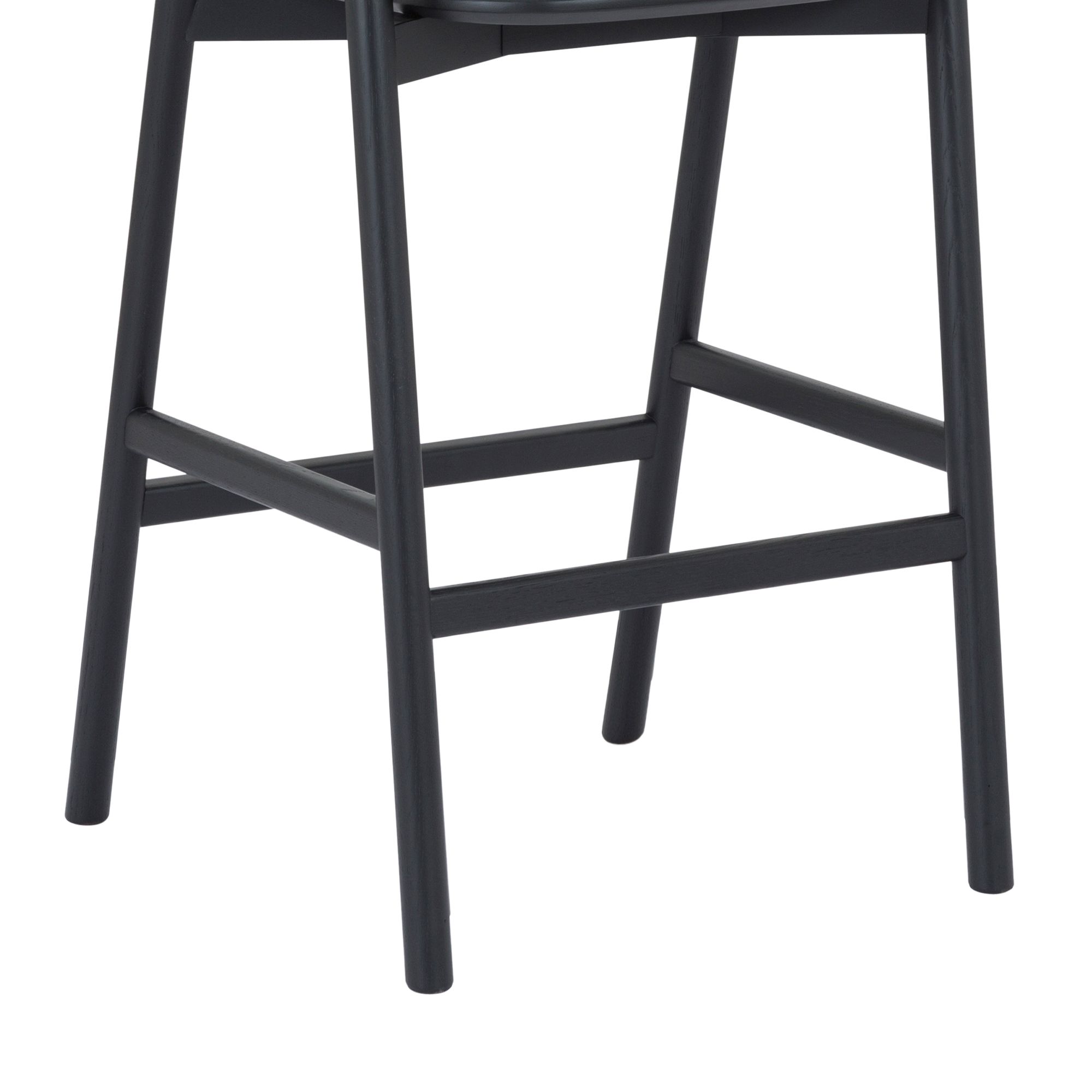 Echo Black Oak Wood and Faux Leather Counter Stool