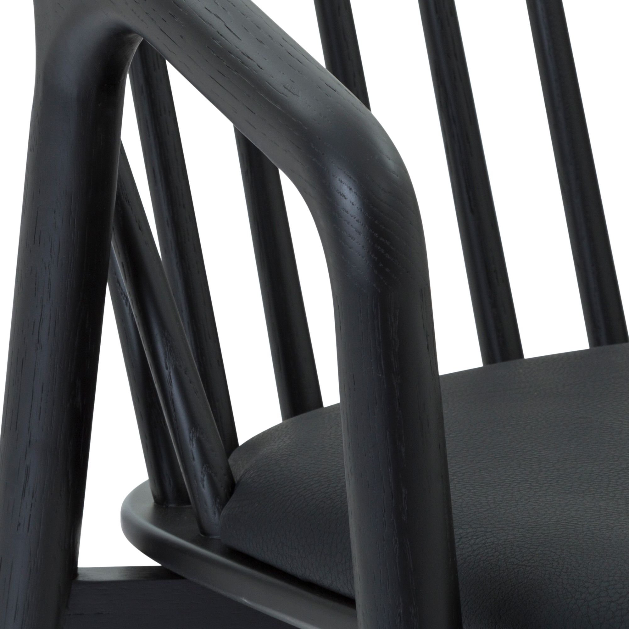 Echo Black Oak Wood and Faux Leather Counter Stool