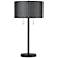 Echo Black Table Lamp with Patterned Black Styrene Shade