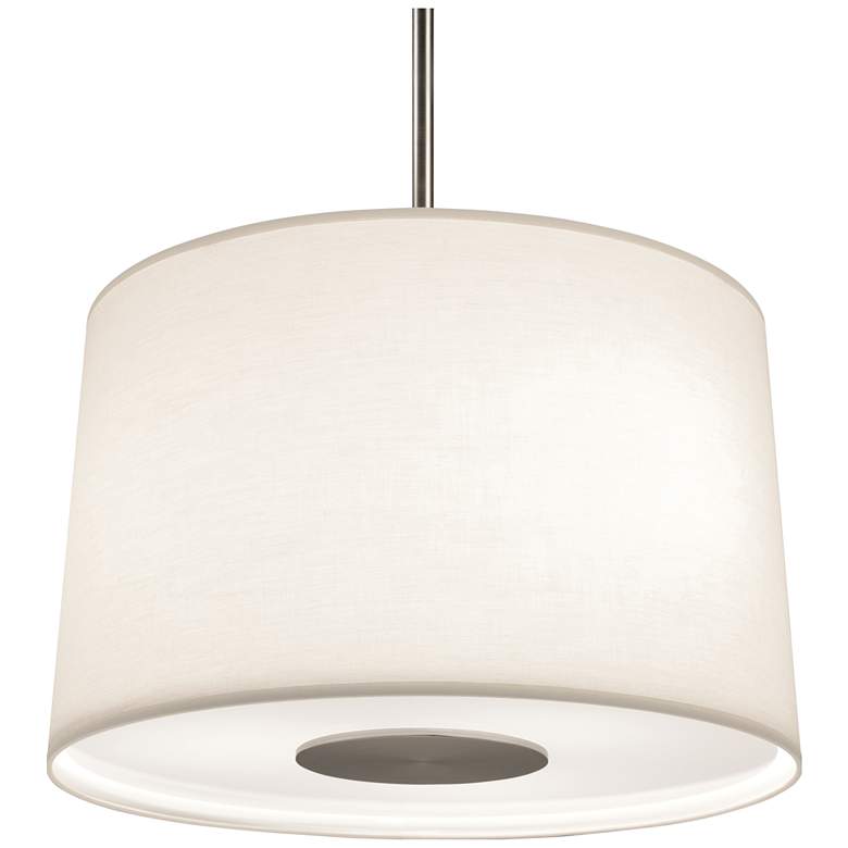 Image 1 Echo Pendant Stainless Steel w/ Fondine Fabric Shade