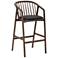 Echo Walnut Wood and Black Faux Leather Bar Stool
