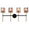 Echonalyri 29 1/2"W Matte Black and Brass 4-Light Bath Light