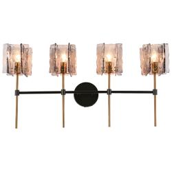 Echonalyri 29 1/2"W Matte Black and Brass 4-Light Bath Light
