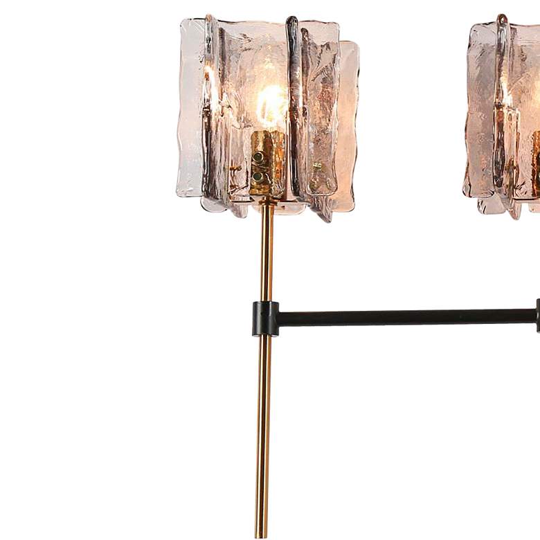 Image 2 Echonalyri 29 1/2"W Matte Black and Brass 4-Light Bath Light more views