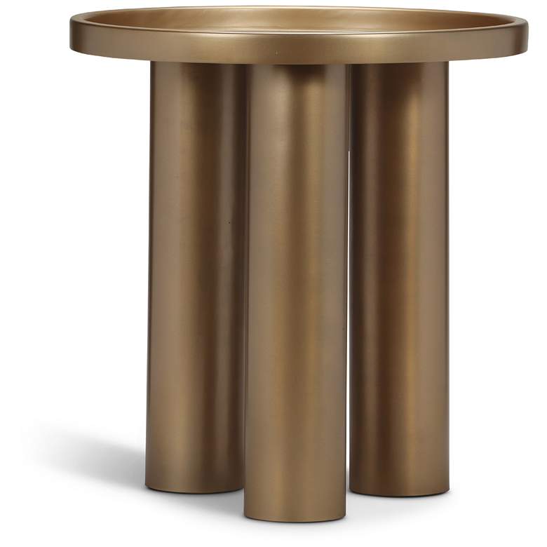 Image 2 Eclat 18" Wide Industrial Brass End Table