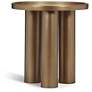 3_Eclat 18" Wide Industrial Brass End Table more views