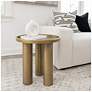 5_Eclat 18" Wide Industrial Brass End Table more views