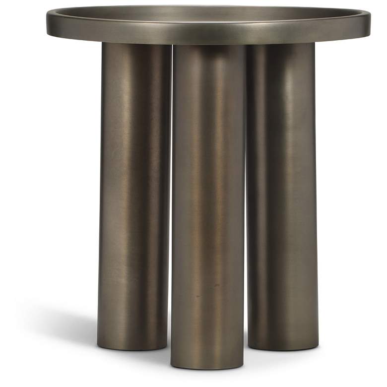 Image 2 Eclat 18" Wide Industrial Nickel End Table