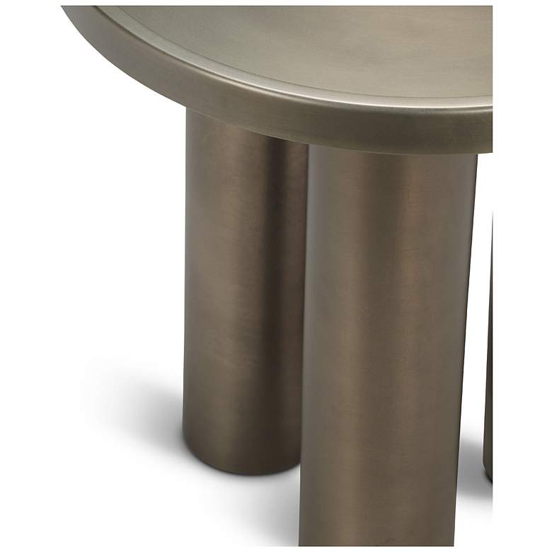 Image 4 Eclat 18" Wide Industrial Nickel End Table more views