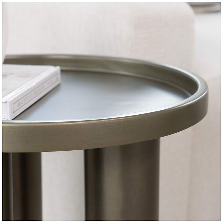 Image 6 Eclat 18" Wide Industrial Nickel End Table more views