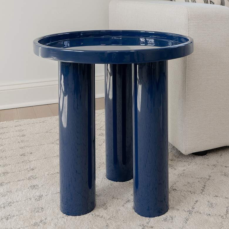 Image 1 Eclat 18" Wide Navy End Table