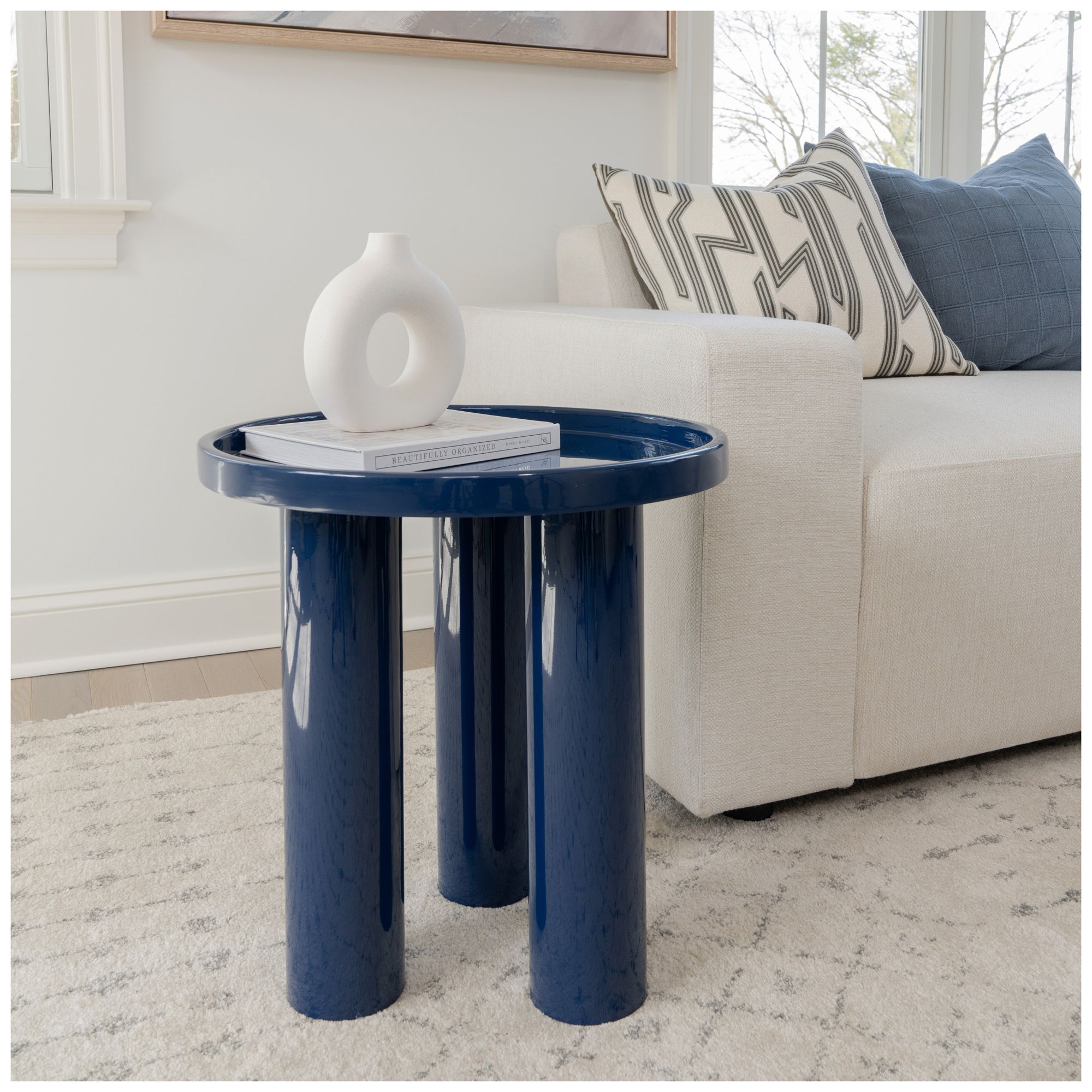 Image 5 Eclat 18" Wide Navy End Table more views