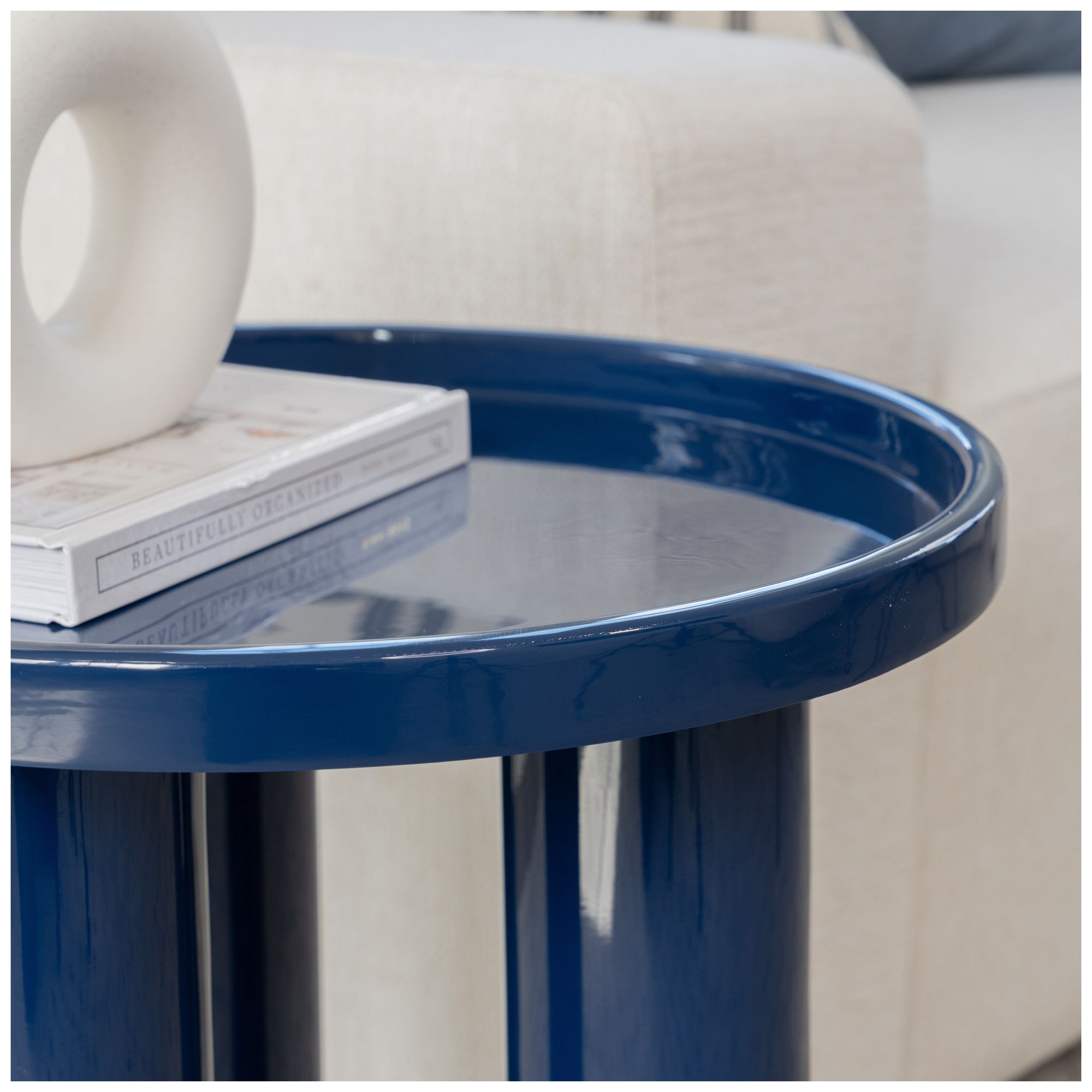 Image 6 Eclat 18" Wide Navy End Table more views