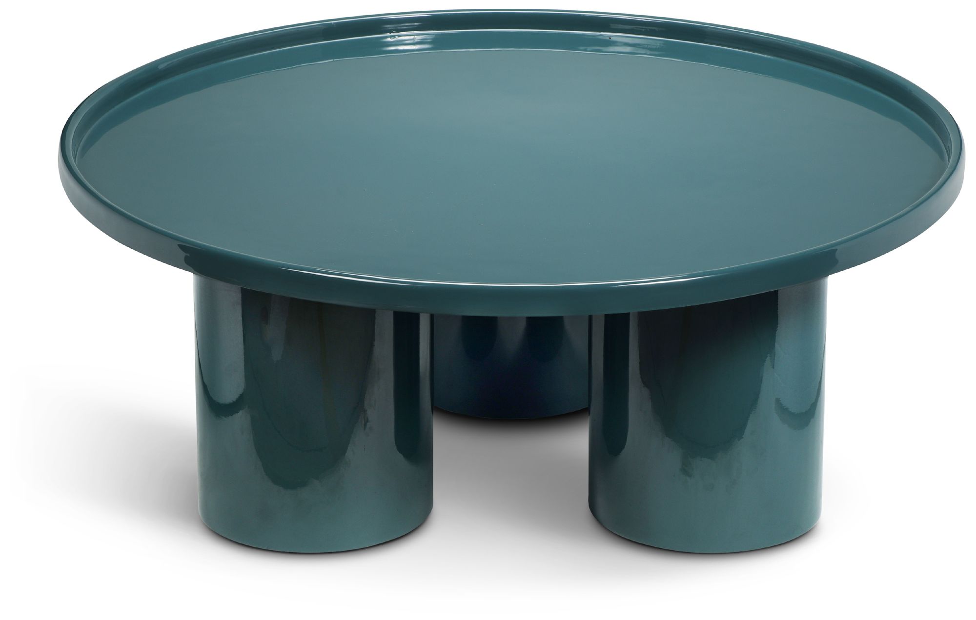 Image 2 Eclat Sofia Enamel 37.75" Wide Aegean Teal Coffee Table more views