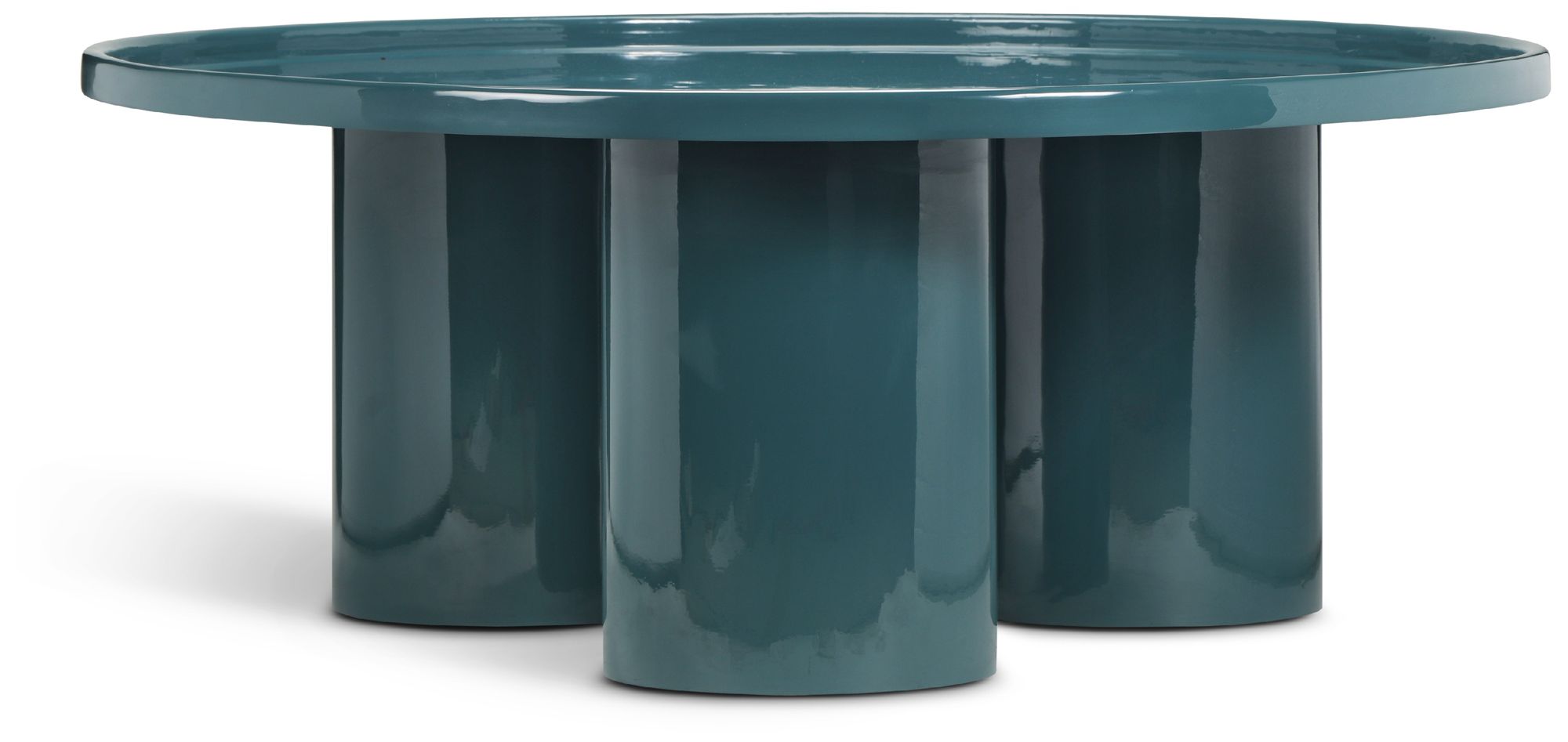 Image 3 Eclat Sofia Enamel 37.75" Wide Aegean Teal Coffee Table more views