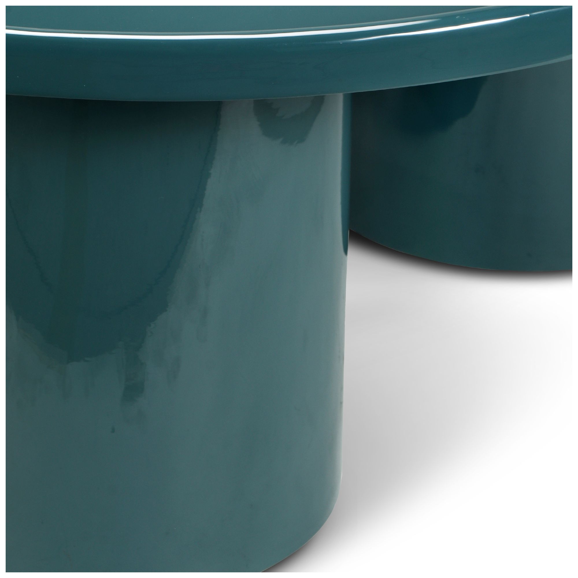 Image 4 Eclat Sofia Enamel 37.75" Wide Aegean Teal Coffee Table more views