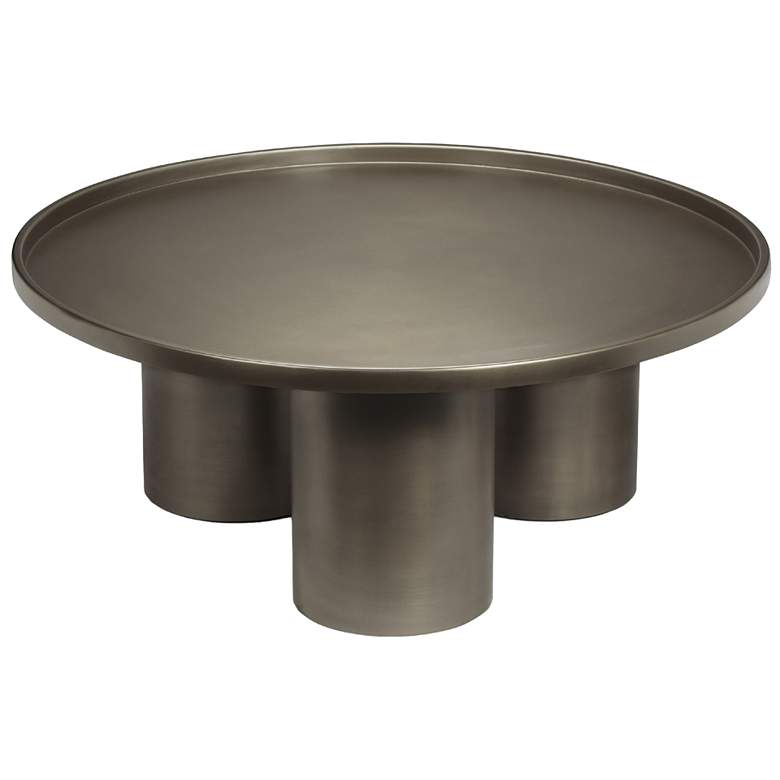 Image 1 Eclat Sofia Enamel 37.75" Wide Industrial Nickel Coffee Table