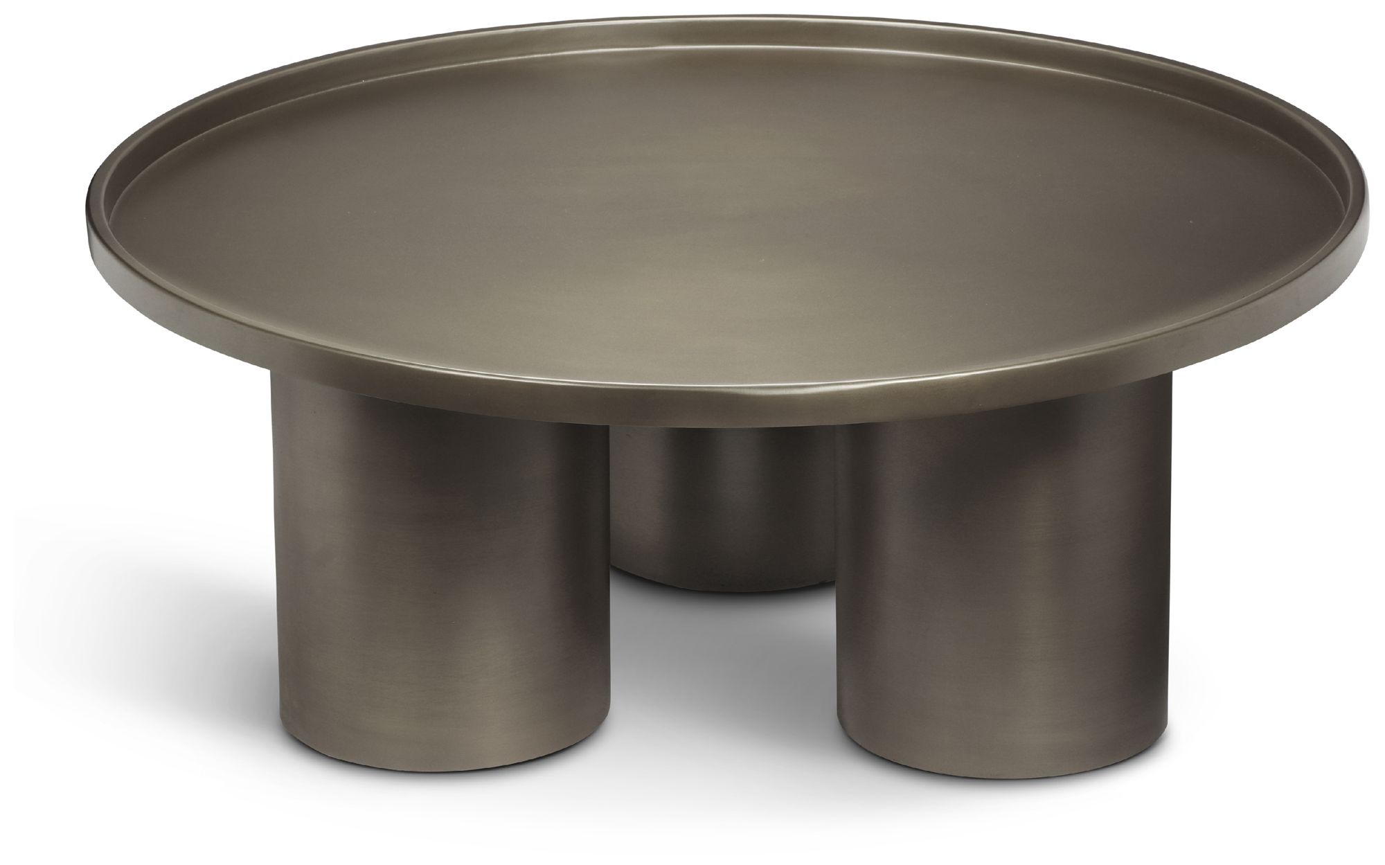 Image 2 Eclat Sofia Enamel 37.75" Wide Industrial Nickel Coffee Table more views