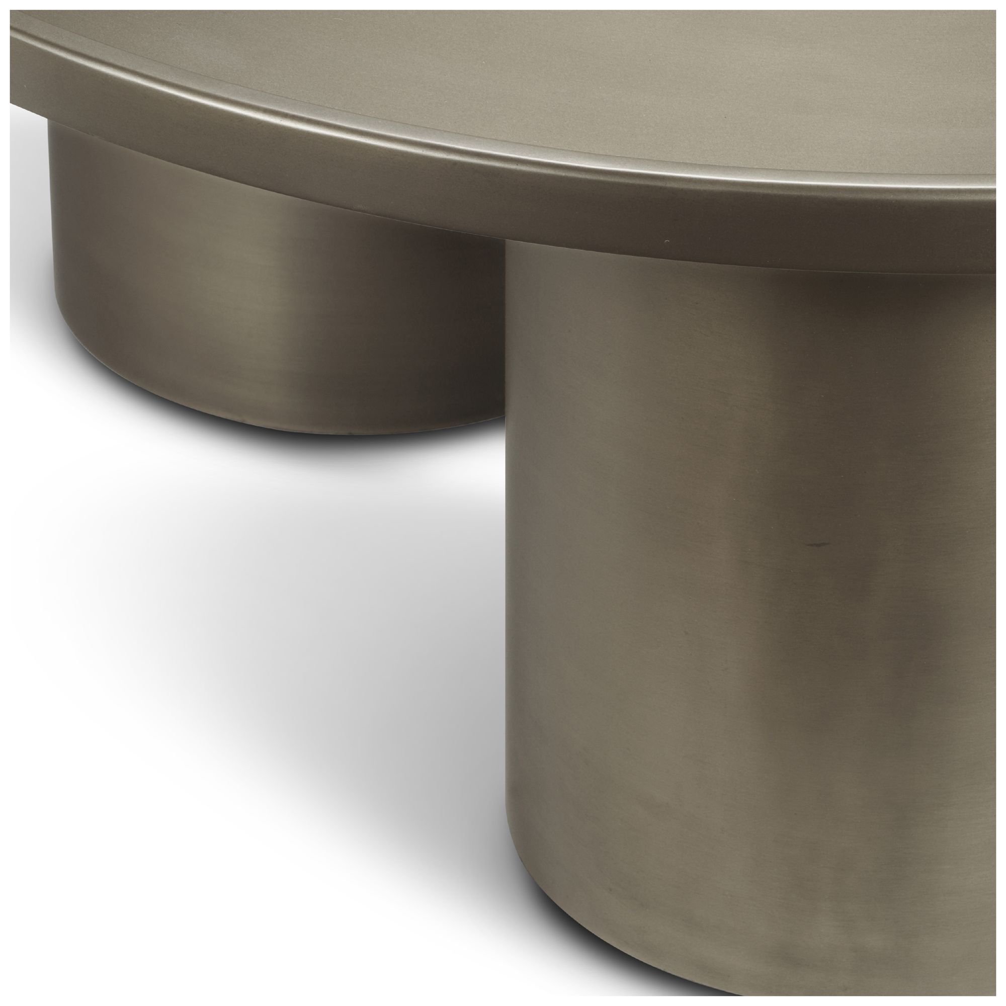 Image 4 Eclat Sofia Enamel 37.75" Wide Industrial Nickel Coffee Table more views