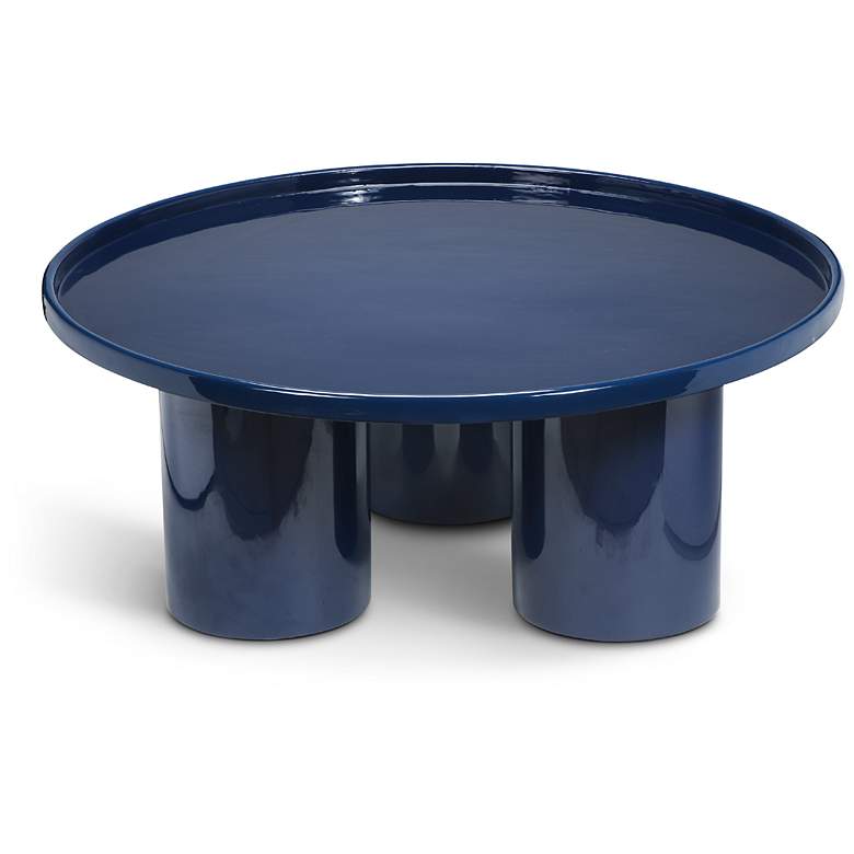 Image 3 Eclat Sofia Enamel 37.75" Wide Navy Coffee Table more views