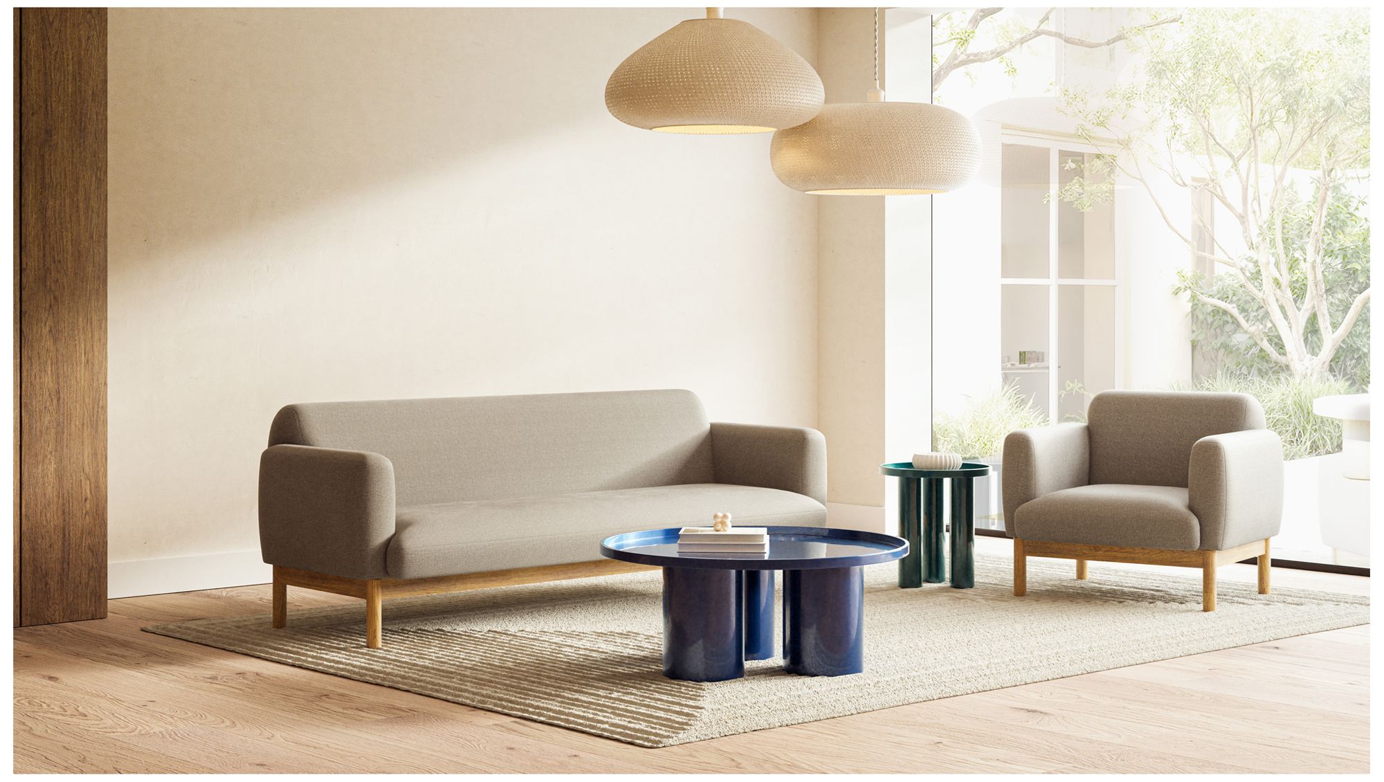 Eclat Sofia Enamel 37.75" Wide Navy Coffee Table