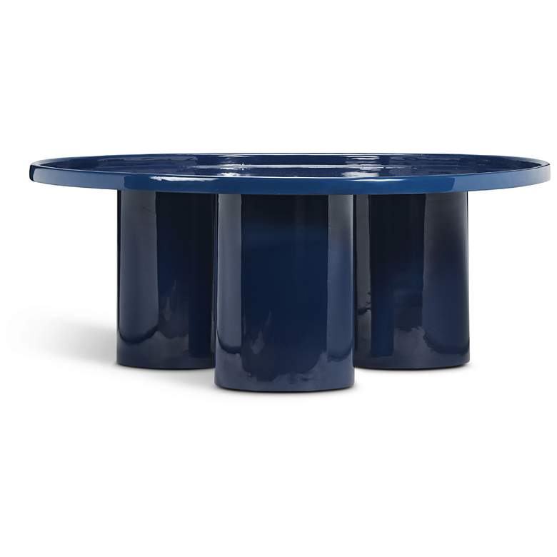 Image 4 Eclat Sofia Enamel 37.75" Wide Navy Coffee Table more views