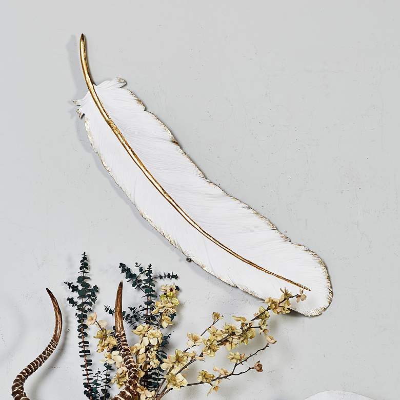 Image 1 Eclectic Coated White 31" Wide Wall Art