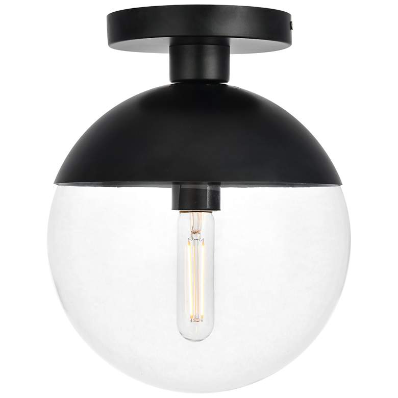 Image 1 Eclipse 1 Lt Black Flush Mount With Clear Glass