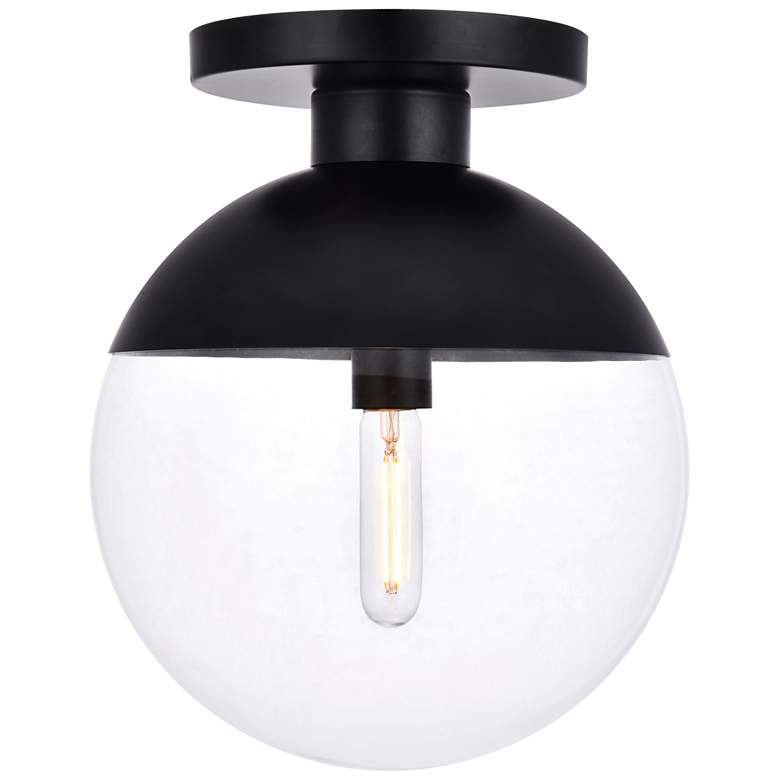 Image 1 Eclipse 1 Lt Black Flush Mount With Clear Glass