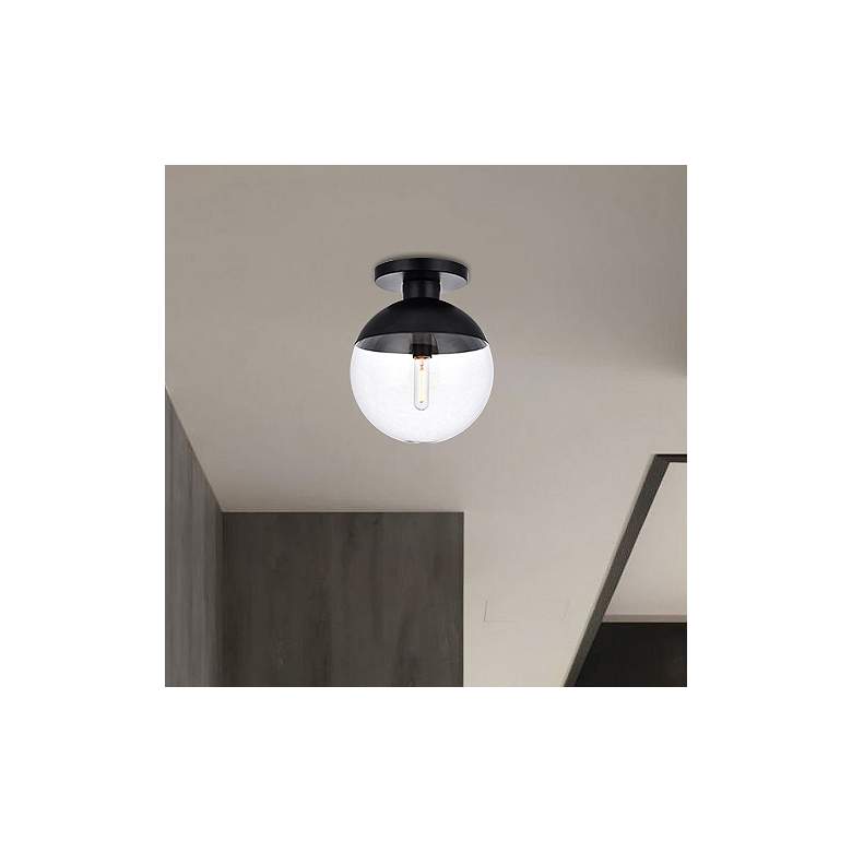 Image 1 Eclipse 1 Lt Black Flush Mount With Clear Glass