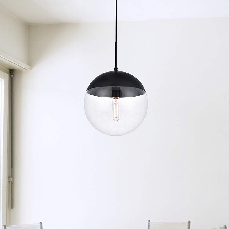 Image 1 Eclipse 1 Lt Black Pendant With Clear Glass