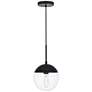 Eclipse 1 Lt Black Pendant With Clear Glass