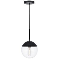 Eclipse 1 Lt Black Pendant With Clear Glass