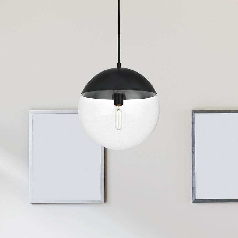Image 1 Eclipse 1 Lt Black Pendant With Clear Glass