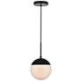 Eclipse 1 Lt Black Pendant With Frosted White Glass