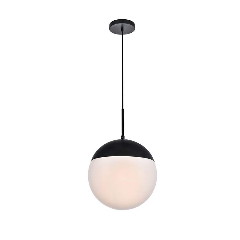 Image 4 Eclipse 1 Lt Black Pendant With Frosted White Glass more views