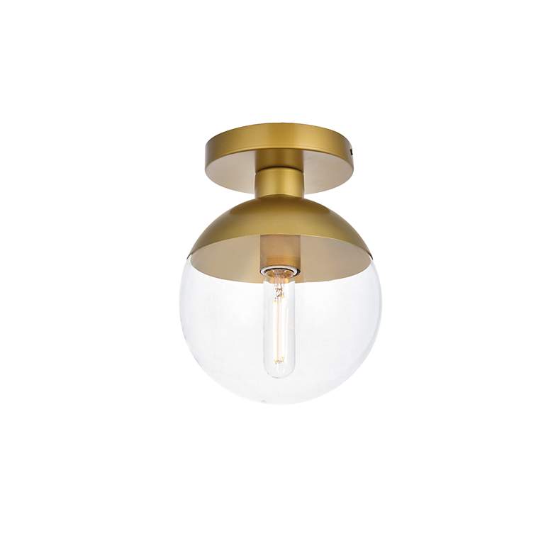 Image 4 Eclipse 1 Lt Brass Flush Mount With Clear Glass more views