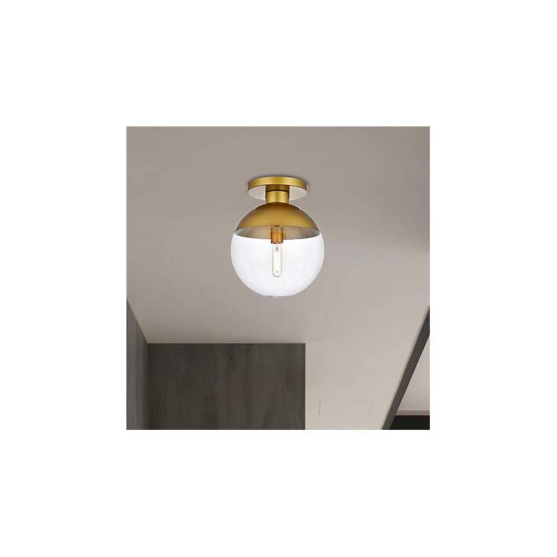 Image 1 Eclipse 1 Lt Brass Flush Mount With Clear Glass