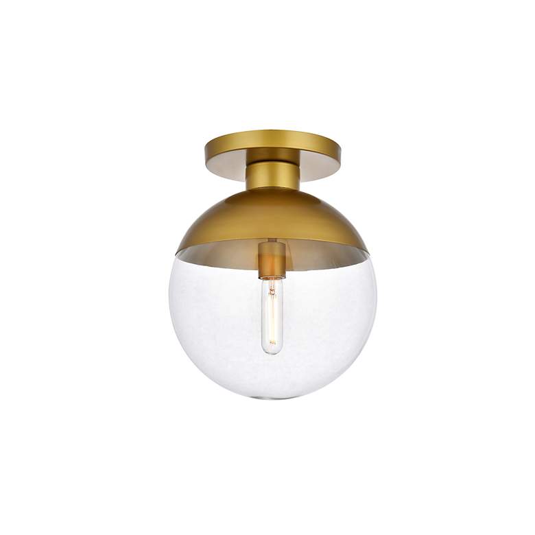 Image 4 Eclipse 1 Lt Brass Flush Mount With Clear Glass more views