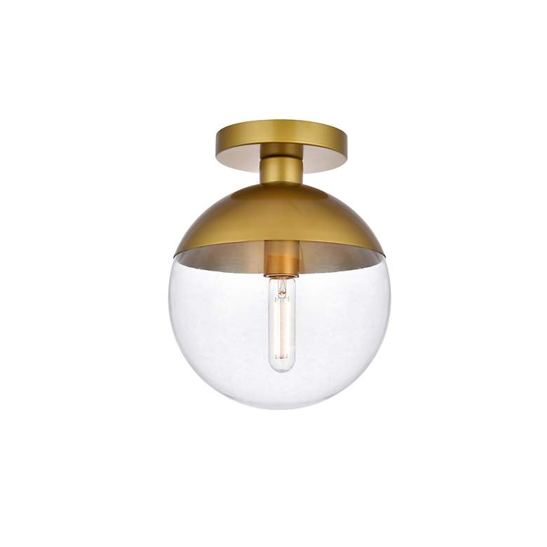 Image 4 Eclipse 1 Lt Brass Flush Mount With Clear Glass more views