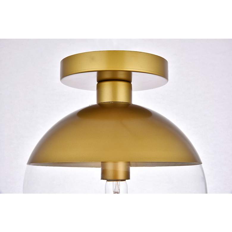 Image 7 Eclipse 1 Lt Brass Flush Mount With Clear Glass more views