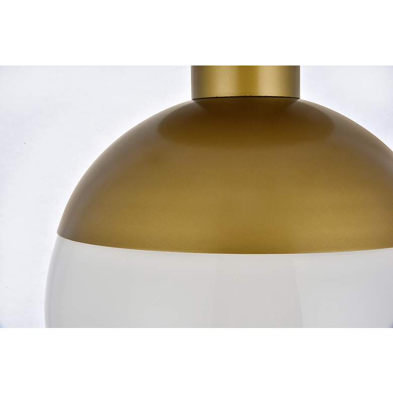 Image 5 Eclipse 1 Lt Brass Flush Mount With Frosted White Glass more views