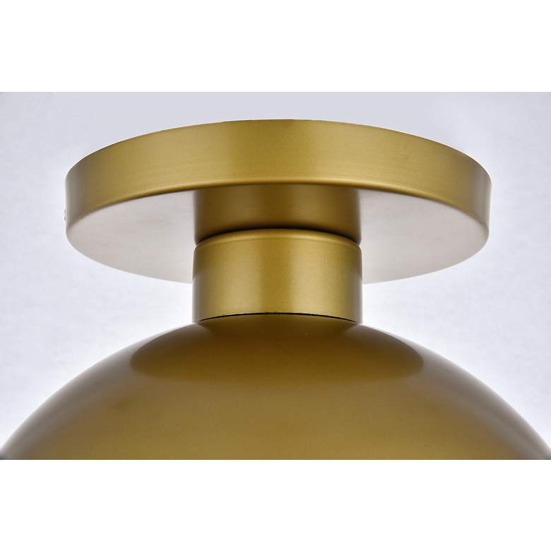 Image 6 Eclipse 1 Lt Brass Flush Mount With Frosted White Glass more views