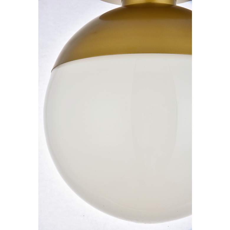 Image 7 Eclipse 1 Lt Brass Flush Mount With Frosted White Glass more views