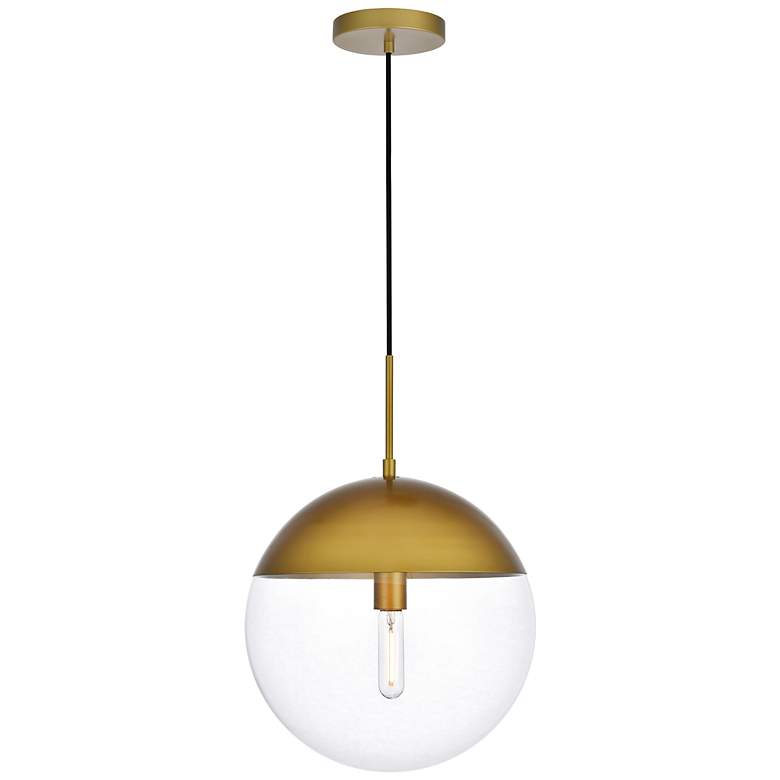 Image 2 Eclipse 1 Lt Brass Pendant With Clear Glass