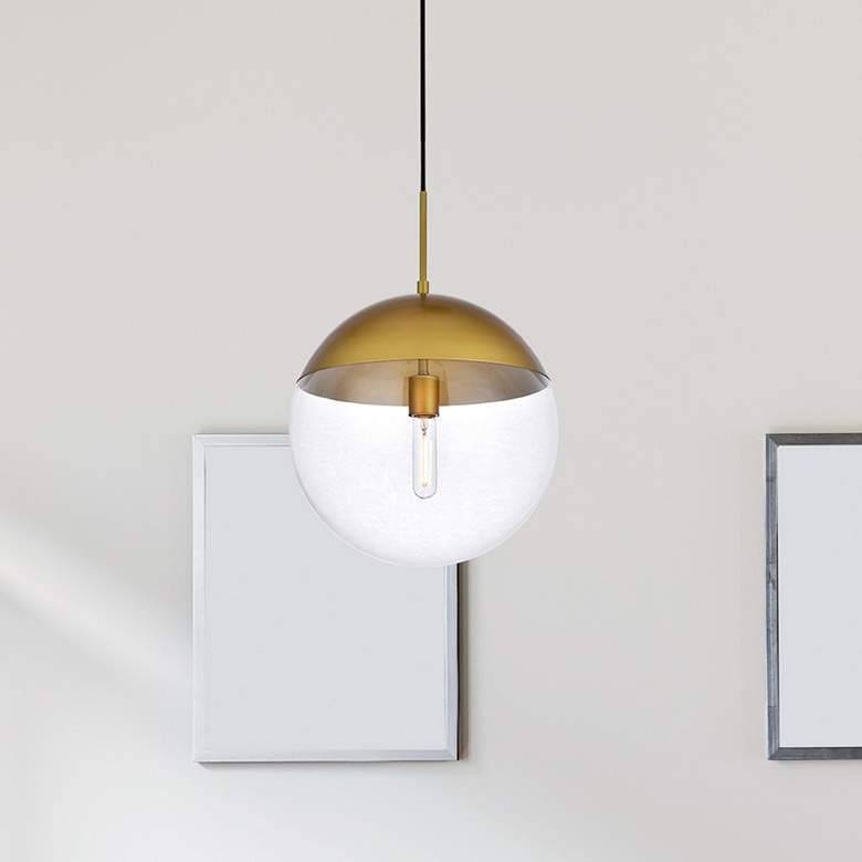 Image 1 Eclipse 1 Lt Brass Pendant With Clear Glass